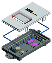 Integrated solution by Parker Chomerics incorporating EMI shielding and thermal materials. (Image credit: Parker Hannifin)